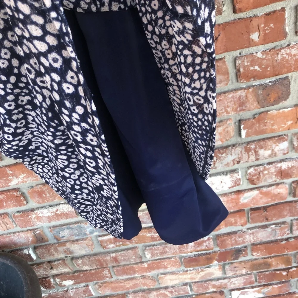 Luxology blue and cream 3/4 length sleeve midi dress size medium - Picture 6 of 6